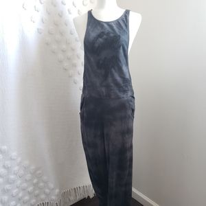 ASOS Ruffle GIVE UP Gray Tie-Dye Over-alls